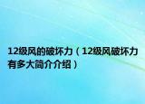 12級風(fēng)的破壞力（12級風(fēng)破壞力有多大簡介介紹）