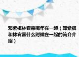鄧紫棋林宥嘉哪年在一起（鄧紫棋和林宥嘉什么時候在一起的簡介介紹）