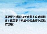 保衛(wèi)蘿卜挑戰(zhàn)42關(guān)金蘿卜攻略圖解法（保衛(wèi)蘿卜挑戰(zhàn)40關(guān)金蘿卜經(jīng)驗和攻略）