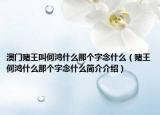 澳門(mén)賭王叫何鴻什么那個(gè)字念什么（賭王何鴻什么那個(gè)字念什么簡(jiǎn)介介紹）
