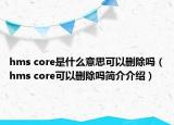 hms core是什么意思可以刪除嗎（hms core可以刪除嗎簡介介紹）
