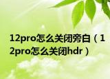 12pro怎么關閉旁白（12pro怎么關閉hdr）