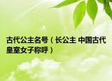 古代公主名號(hào)（長公主 中國古代皇室女子稱呼）