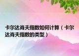 卡爾達(dá)肖夫指數(shù)如何計(jì)算（卡爾達(dá)肖夫指數(shù)的類型）