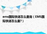 ems國際快遞怎么查詢（EMS國際快遞怎么查?）