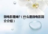 微電影是啥?（什么是微電影簡(jiǎn)介介紹）