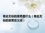 有名無(wú)份的意思是什么（有名無(wú)份的意思反義詞）