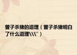 曾子殺豬的道理（曾子殺豬明白了什么道理\