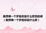 我想做一個夢給你是什么歌里的詞（我想做一個夢給你是什么歌）