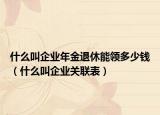 什么叫企業(yè)年金退休能領(lǐng)多少錢（什么叫企業(yè)關(guān)聯(lián)表）