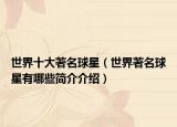 世界十大著名球星（世界著名球星有哪些簡介介紹）