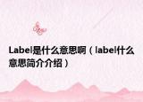 Label是什么意思?。╨abel什么意思簡(jiǎn)介介紹）