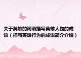 關(guān)于英雄的詞語(yǔ)描寫英雄人物的成語(yǔ)（描寫英雄行為的成語(yǔ)簡(jiǎn)介介紹）