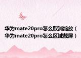 華為mate20pro怎么取消縮放（華為mate20pro怎么區(qū)域截屏）