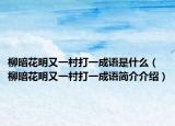 柳暗花明又一村打一成語(yǔ)是什么（柳暗花明又一村打一成語(yǔ)簡(jiǎn)介介紹）