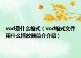 vod是什么格式（vod格式文件用什么播放器簡介介紹）