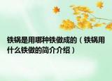 鐵鍋是用哪種鐵做成的（鐵鍋用什么鐵做的簡(jiǎn)介介紹）