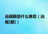遠(yuǎn)視眼是什么意思（遠(yuǎn)視[眼]）