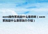 oem操作系統(tǒng)是什么意思啊（oem系統(tǒng)是什么意思簡(jiǎn)介介紹）