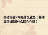 移動集團V網是什么業(yè)務（移動集團v網是什么簡介介紹）