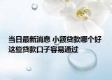 當日最新消息 小額貸款哪個好 這些貸款口子容易通過