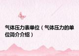 氣體壓力表單位（氣體壓力的單位簡(jiǎn)介介紹）