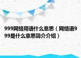 999網絡用語什么意思（網絡語999是什么意思簡介介紹）