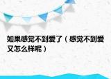 如果感覺不到愛了（感覺不到愛又怎么樣呢）