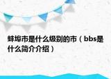 蚌埠市是什么級別的市（bbs是什么簡介介紹）