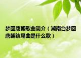 夢回唐朝歌曲簡介（湖南臺夢回唐朝結尾曲是什么歌）