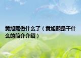 黃旭熙做什么了（黃旭熙是干什么的簡介介紹）