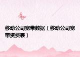 移動公司寬帶數(shù)據(jù)（移動公司寬帶資費表）