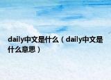 daily中文是什么（daily中文是什么意思）