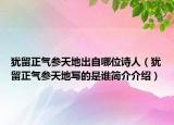 猶留正氣參天地出自哪位詩(shī)人（猶留正氣參天地寫(xiě)的是誰(shuí)簡(jiǎn)介介紹）