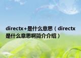 directx+是什么意思（directx是什么意思啊簡介介紹）