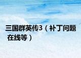 三國群英傳3（補(bǔ)丁問題  在線等）