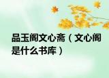 品玉閣文心齋（文心閣是什么書庫(kù)）