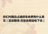 你們對(duì)路邊占道停車收費(fèi)有什么意見（是該取締 還是該繼續(xù)收下去）