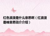 紅色浪漫是什么意思?。t浪漫是啥意思簡介介紹）