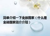 簡單介紹一下金磚國家（什么是金磚國家簡介介紹）