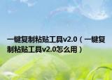 一鍵復(fù)制粘貼工具v2.0（一鍵復(fù)制粘貼工具v2.0怎么用）