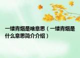 一縷青煙是啥意思（一縷青煙是什么意思簡介介紹）