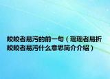 皎皎者易污的前一句（瑤瑤者易折皎皎者易污什么意思簡(jiǎn)介介紹）
