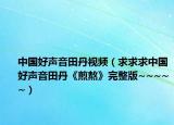 中國(guó)好聲音田丹視頻（求求求中國(guó)好聲音田丹《煎熬》完整版~~~~~）