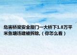 危害橋梁安全廈門一大橋下1.8萬平米魚塘違建被拆除,（你怎么看）
