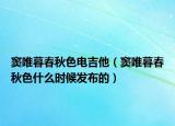 竇唯暮春秋色電吉他（竇唯暮春秋色什么時(shí)候發(fā)布的）