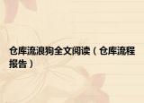 倉(cāng)庫(kù)流浪狗全文閱讀（倉(cāng)庫(kù)流程報(bào)告）