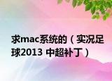 求mac系統(tǒng)的（實(shí)況足球2013 中超補(bǔ)丁）