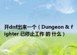開dnf出來一個（Dungeon & fighter 已停止工作 的 什么）