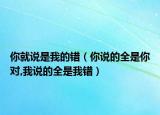 你就說是我的錯（你說的全是你對,我說的全是我錯）
